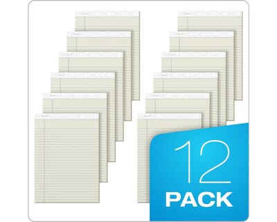 TOPS Prism+ Writing Notepads, 8-1/2" x 11-3/4", Legal Ruled, Ivory, 50 Sheets/Pad, 12 Pads/Pack (63130)