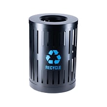Commercial Zone Parkview DualCoat Metal/Plastic Recycling Container, 34-Gallon, Black/Blue (72884499