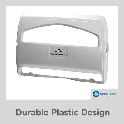 Georgia-Pacific Safe-T-Gard Toilet Seat Cover Dispenser, Half-fold, White, 10/Carton (57710)