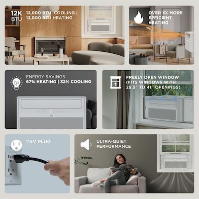 TCL Q-Series 115-Volt 12,000 BTU  Window Air Conditioner with Remote, WiFi Enabled, White (H12W4KWH)