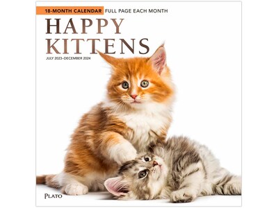 2023-2024 Plato Happy Kittens 12 x 12 Academic & Calendar Monthly Wall Calendar (9781975467180)