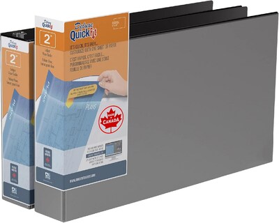 Davis Group QuickFit Heavy Duty 2 3-Ring Standard Binders, D-Ring, Black, 2/Pack (94031-02)