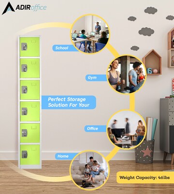 AdirOffice 72'' 6-Tier Green Storage Locker (629-206-GRN)