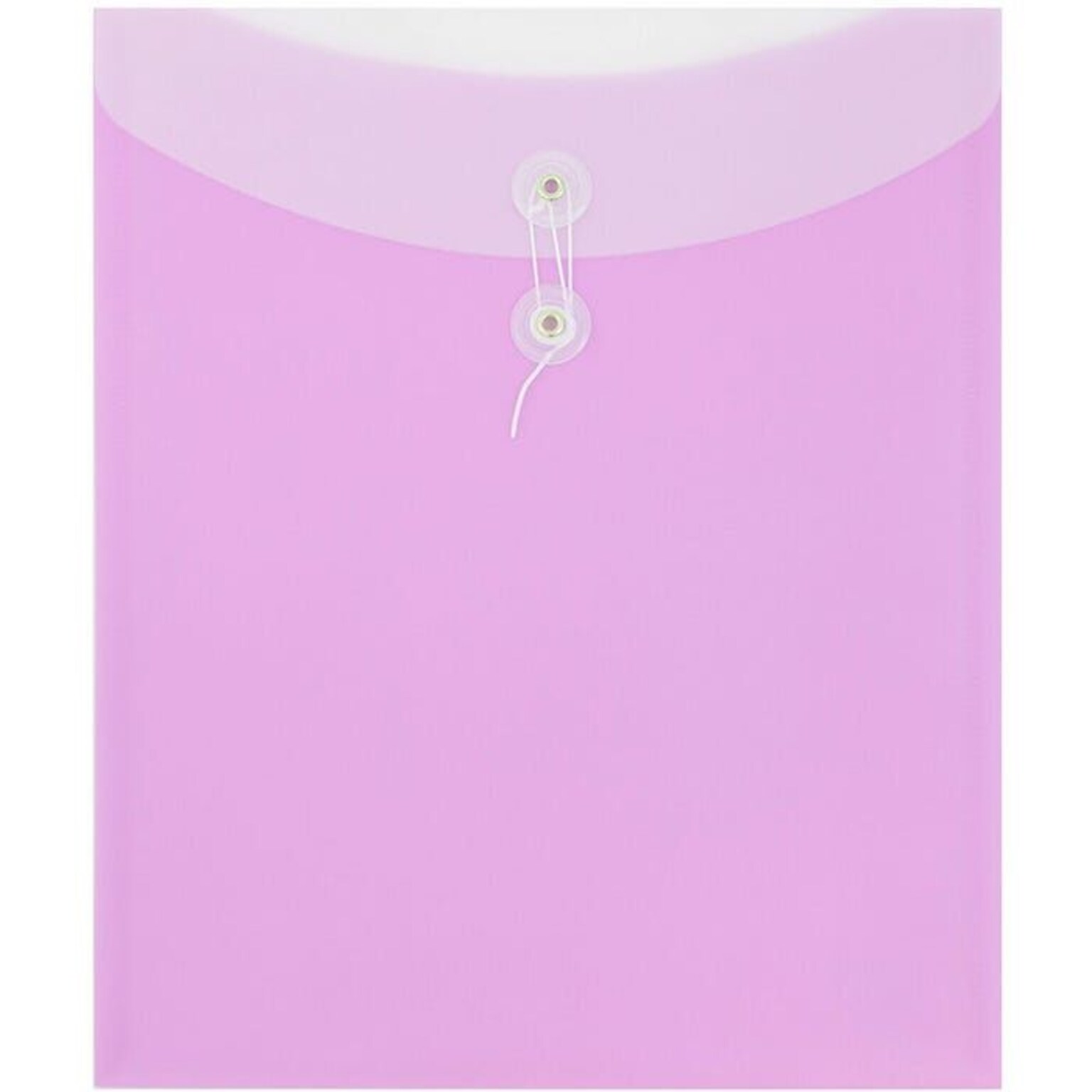 JAM PAPER Plastic Envelopes with Button & String Tie Closure, Letter Open End, 9 1/2 x 12, Two-Tone Lilac Purple, 12/Pack