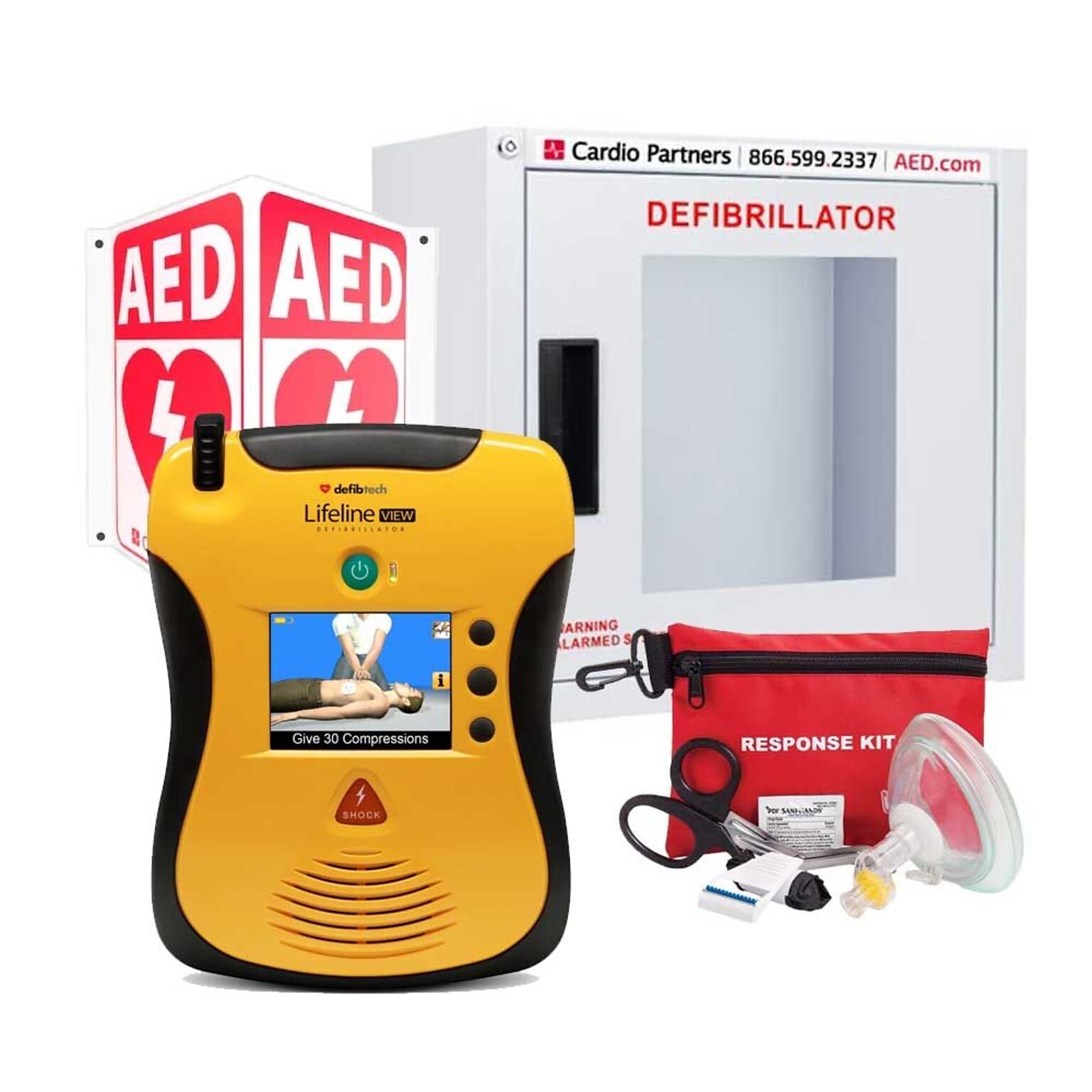 Defibtech Lifeline VIEW Semi-Automatic AED Package (BVPVIEWB)