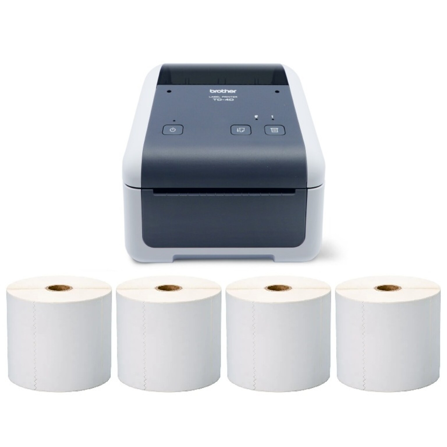 Brother TD-4420DN 4.3” Desktop Network Barcode Label Printer and 4 Rolls of 4 x 6 Labels