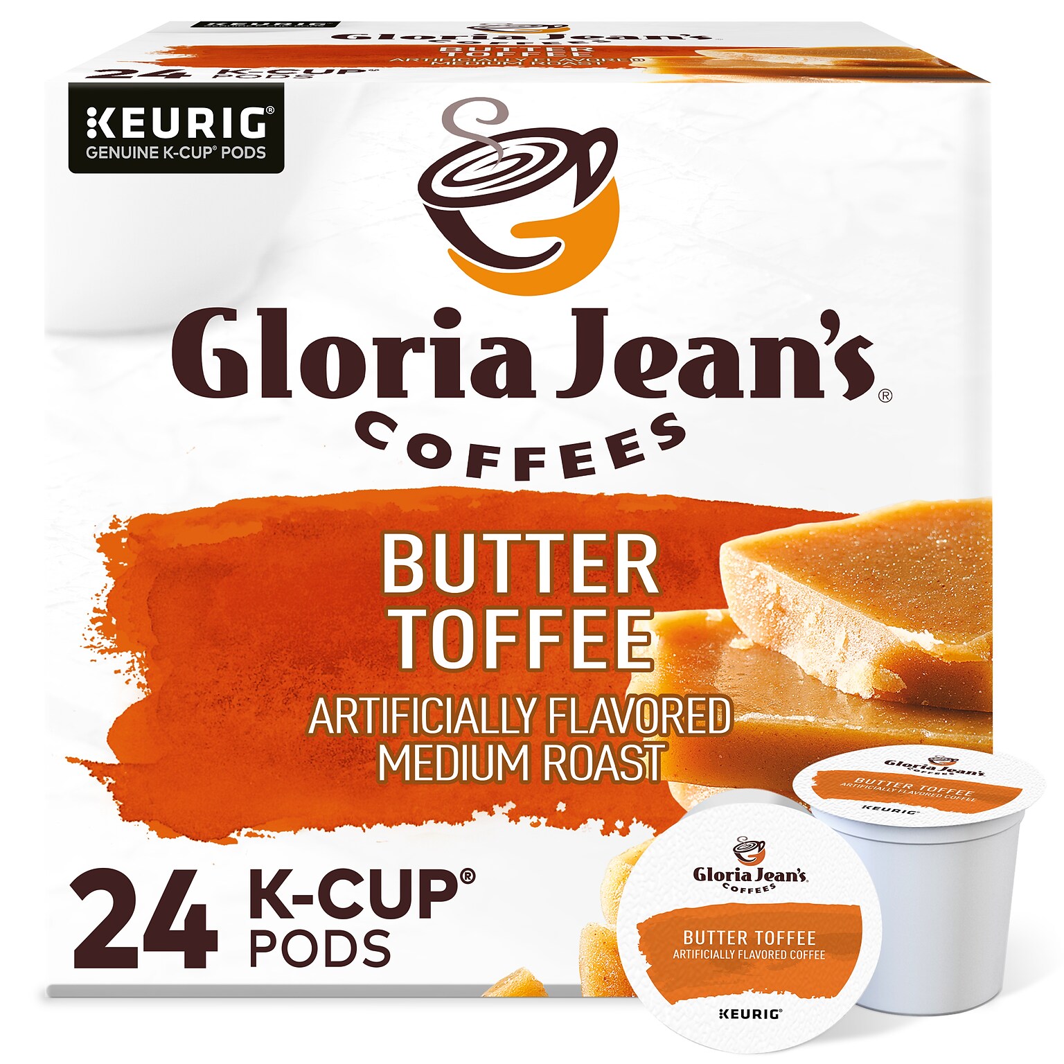 Gloria Jeans Butter Toffee Coffee Keurig® K-Cup® Pods, Medium Roast, 24/Box (5000330066)