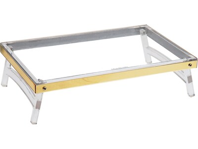 Mind Reader Cosmopolitan Collection Monitor Stand, Clear/Gold (COSMON-GLD)