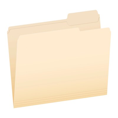 Pendaflex File Folder, 1-Tab, Right Position, Letter Size, Manila, 100/Box (R752 1/3-3)