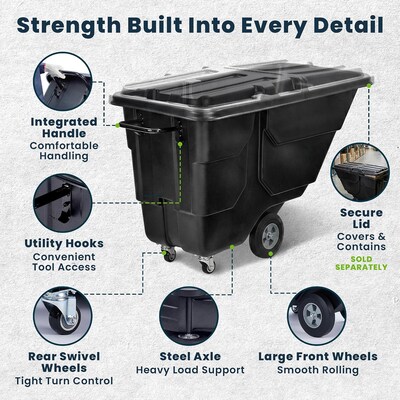 Alpine Industries Tilt Truck, 1/2 Cubic Yard, Black (500-12450-NRF-BLK)
