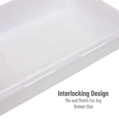 Mind Reader 8-Piece Plastic Drawer Organizer, White (8INTBOX-WHT)