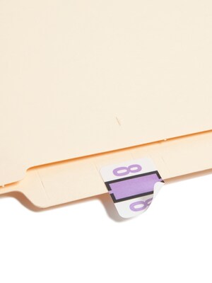 Smead BCCRN Color Coded Numeric Labels, 1" x 1.25", Lavender, 500/Roll (67378)