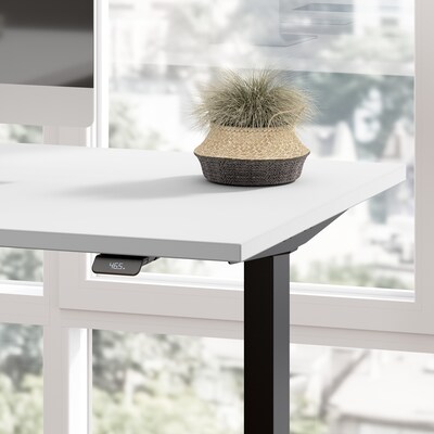 Bush Business Furniture Move 60 Series 60"W L Shaped Adjustable Standing Desk, White (M6SL6078WHBK)