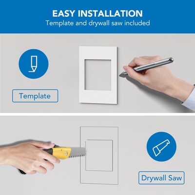 Mount-It! In-Wall TV Cable Concealer with Recessed Power, White (MI-7284)