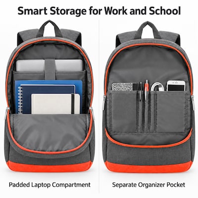 Vangoddy Grove Laptop Backpack, Medium, Orange (NBKLEA593)