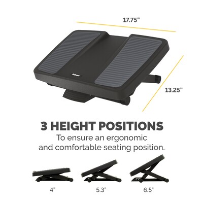 Fellowes Ultimate Tilt Adjustable Footrest, Black/Gray (8067001)
