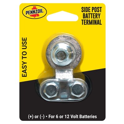 Pennzoil Side Post Battery Terminal, Silver, 12/Pack, 12 Packs/Carton (14828)
