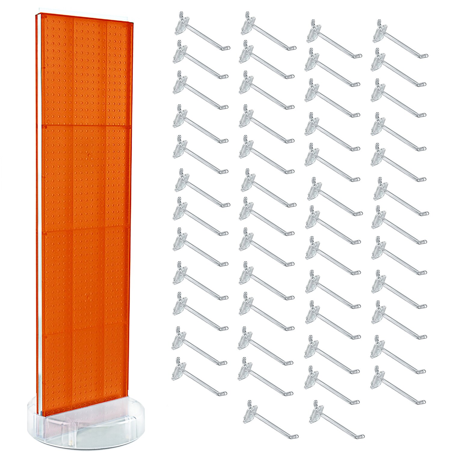 Azar Revolving Studio Base 60 x 16 Pegboard Floor Stand, Orange (700780-ORG-6C50)