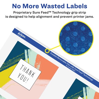 Avery Laser/Inkjet Square Multipurpose Labels, 3" x 3", Matte White, 48 Labels/Pack (94101)