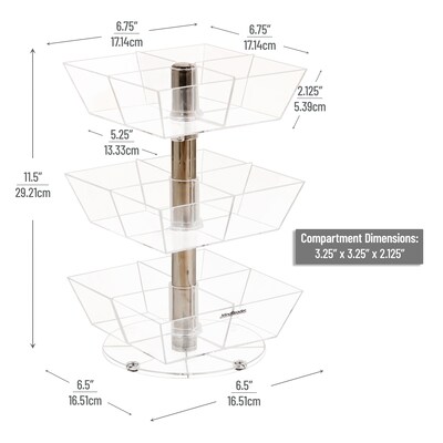 Mind Reader 12-Compartment Plastic Tea and Condiment Carousel, Black (TEASWIV3T-BLK)