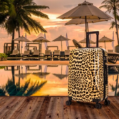 InUSA Prints 30.76" Hardside Suitcase, 4-Wheeled Spinner, TSA Checkpoint Friendly, Cheetah Animal Print (IUAPC00L-CHE)