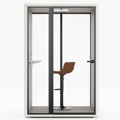 Uncaged Ergonomics Modular Acoustic Office Pod with Ventilation, Lighting and Power, Working, White (POD-W-White)