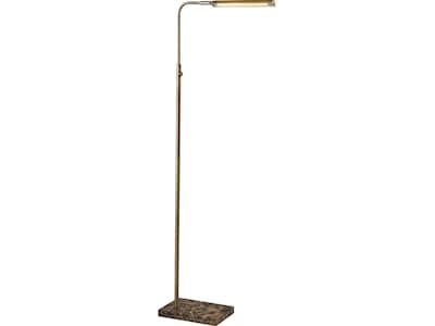 Adesso Reader 54.25 Antique Brass Floor Lamp with Rectangular Shade (3558-21)