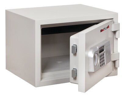 FireKing 1-Hour Fire Rated Safe with Tray, 0.53 Cu. Ft., White (KF0812-1WHE)