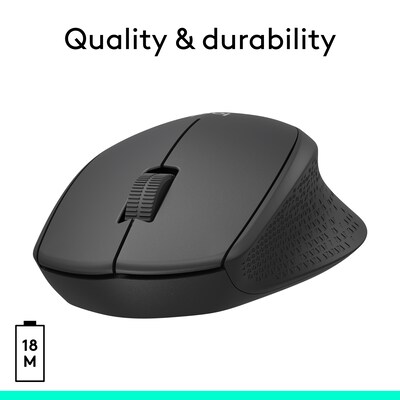 Logitech M330 Silent Plus Wireless Optical USB Mouse, Black (910-004905)