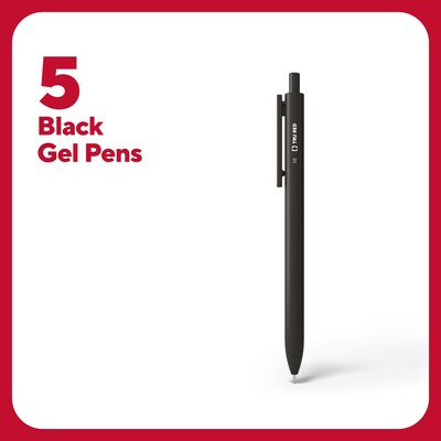 TRU RED™ Retractable Quick Dry Gel Pen, Medium Point, 1.0mm, Black, 5/Pack (TR56952)