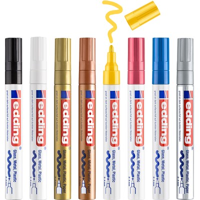 edding 750 Series Oil Based Gloss Paint Marker, Assorted Colors, 8/Pack (EDD47508999)