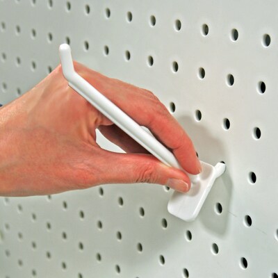 Azar® 6" Plastic Pegboard Hook, White, 50 Piece/Set, 50/Set