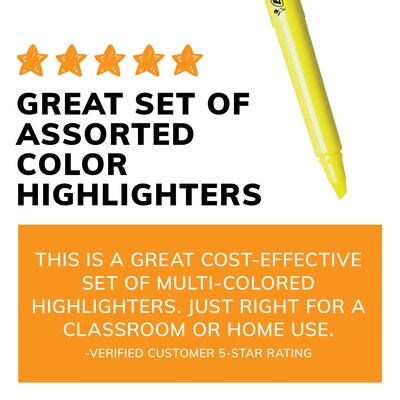 BIC Brite Liner Stick Highlighter, Chisel Tip, Assorted, 24/Pack (BL241-AST)