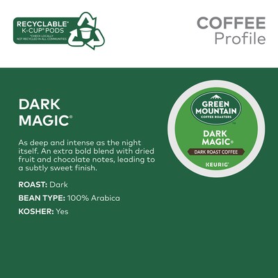 Green Mountain Dark Magic Coffee Keurig® K-Cup® Pods, Dark Roast, 48/Box (81911/15171)