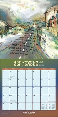 2025 BrownTrout Time Out of Mind Lyrics Written by Bob Dylan  12" x 12" Monthly Square Wall Calendar (9781975483227)