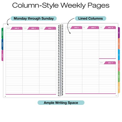 2026 Global Printed Products Teal Gold Marble 8.5" x 11" Weekly & Monthly Planner, Paperboard Cover (NRY26-LAMF-54)