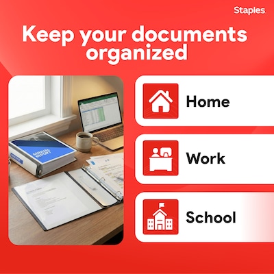 Staples 3" 3-Ring Better Binder, D-Ring, White (ST55887-CC)