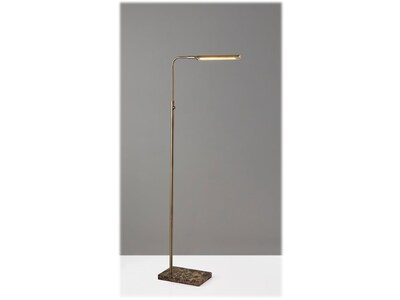 Adesso Reader 54.25" Antique Brass Floor Lamp with Rectangular Shade (3558-21)
