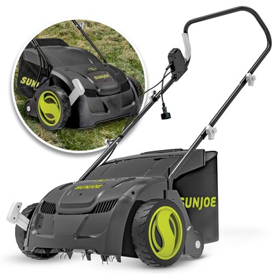 Sun Joe 13-Inch 12-Amp Electric Scarifier and Lawn Dethatcher w/ Collection Bag (AJ801E)