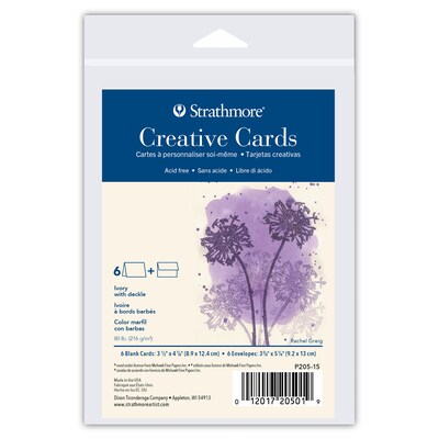 Strathmore Creative Cards & Envelopes, 4.875 x 3.5, Ivory, 6/Sheets, 3/Bundle (STTP20515-3)