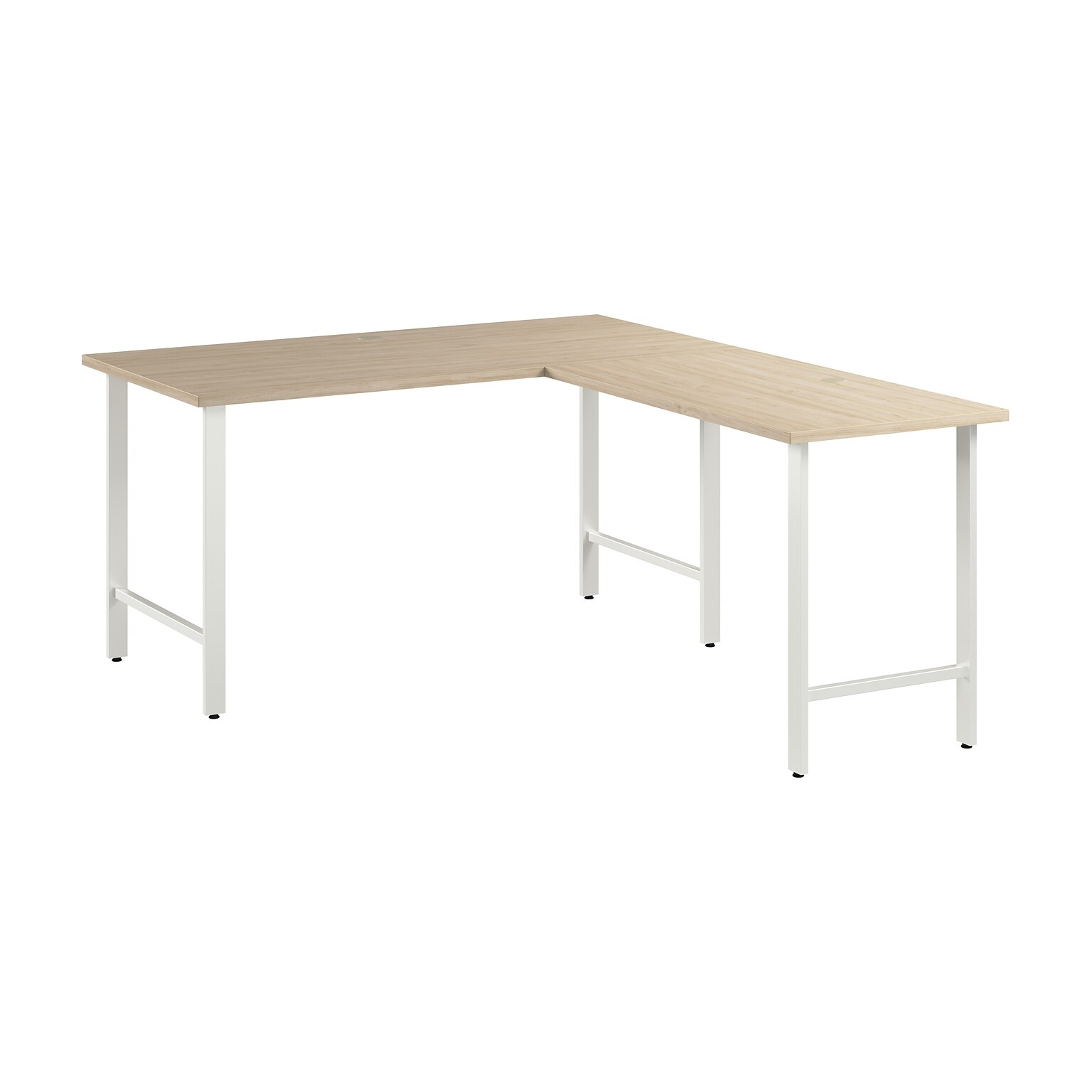 Bush Business Furniture Hustle 60W L Shaped Computer Desk with Metal Legs, Natural Elm (HUS003NE)