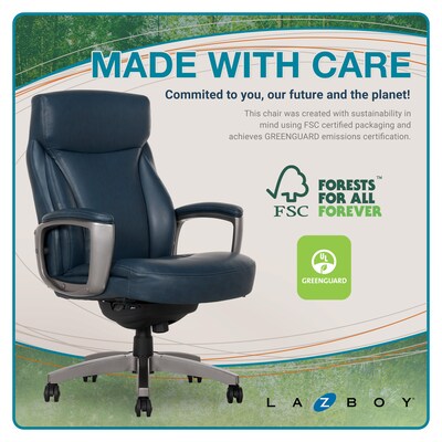 La-Z-Boy Leather Executive Chair, Blue (51447)