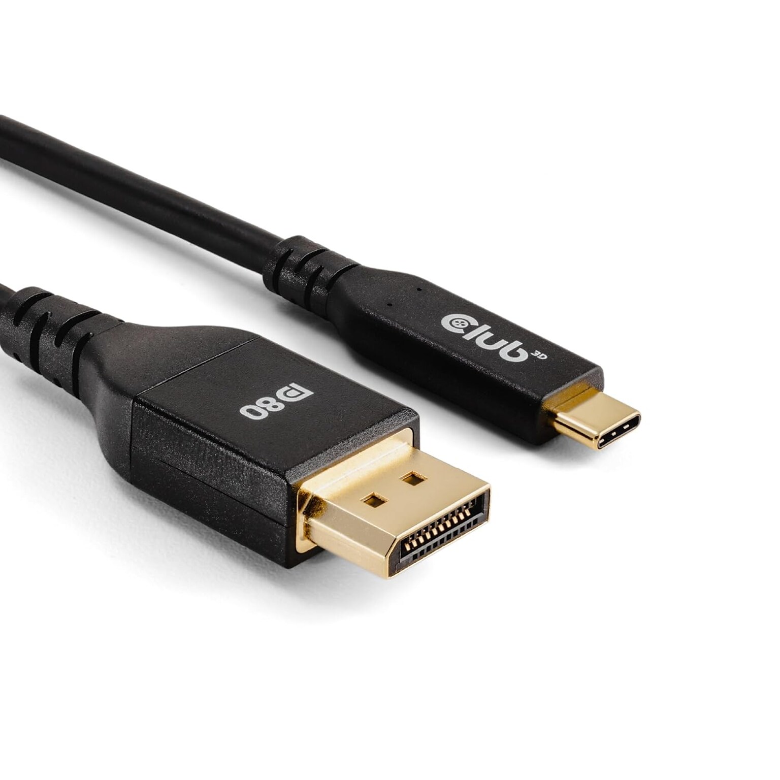 Club 3D 3.28 USB C to DisplayPort Audio/Video Cable, Male to Male, Black (CAC-1559)