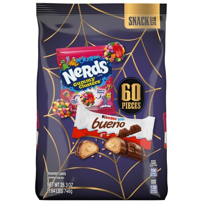 Nerds Kinder Halloween Candy Variety Pack, 26.3 oz., 60 Pieces (XUS72080)