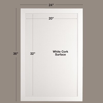 Excello Global Products Cork Bulletin Board, White Frame, 3' x 2' (EGP-HD-0519)