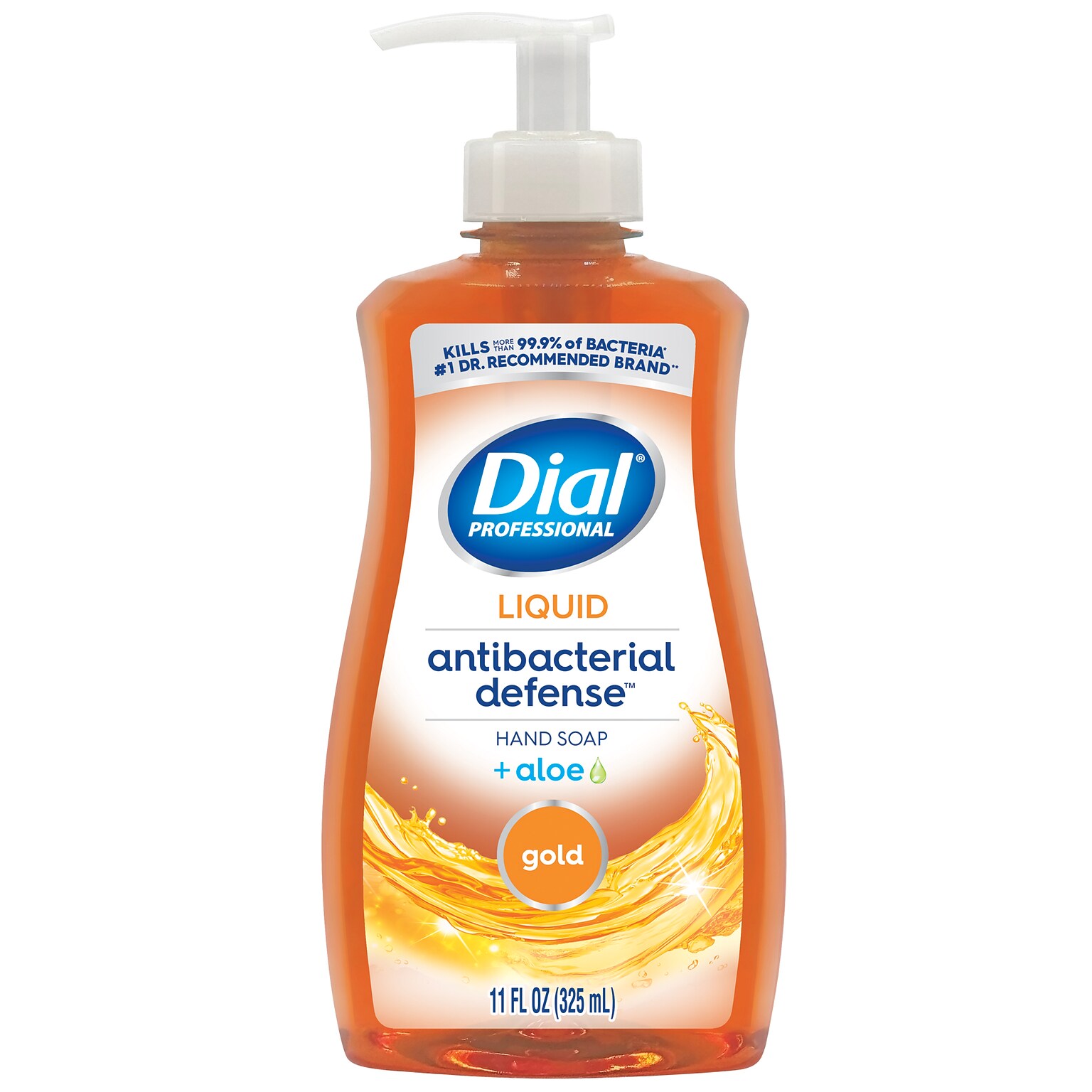 Dial Professional Antibacterial Defense with Aloe Liquid Hand Soap, Gold Scent, 11 Fl. Oz., 12/Carton (1700035470)