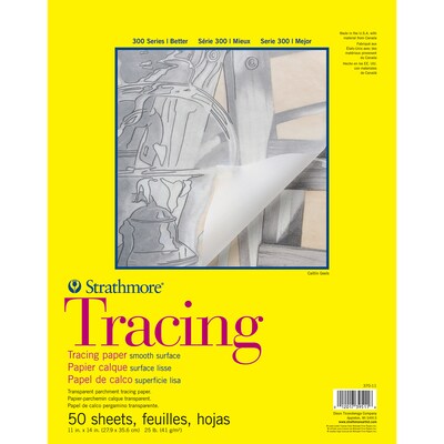 Strathmore 300 Series 11 x 14 Tape Bound Tracing Sketch Pad, 50 Sheets/Pad, 3/Bundle (STTP370111-3