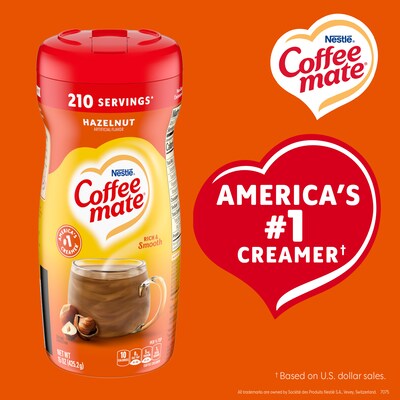 Coffee-mate Coffee Creamer, Hazelnut, 15 oz Powder Creamer, 12/Carton