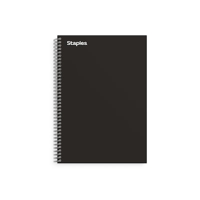 Staples Premium 3-Subject Notebook, 5.88 x 9.5, College Ruled, 138 Sheets, Black (TR58351)