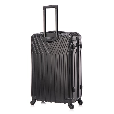 InUSA Vasty 3-Piece Hardside Spinner Luggage Set, TSA Checkpoint Friendly, Black (IUVASSML-BLK)